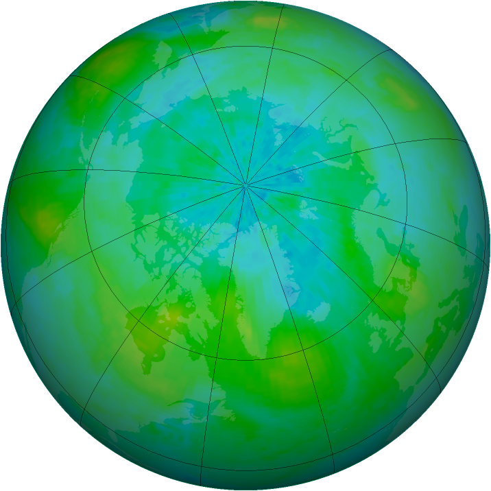 Arctic ozone map for 31 August 2004